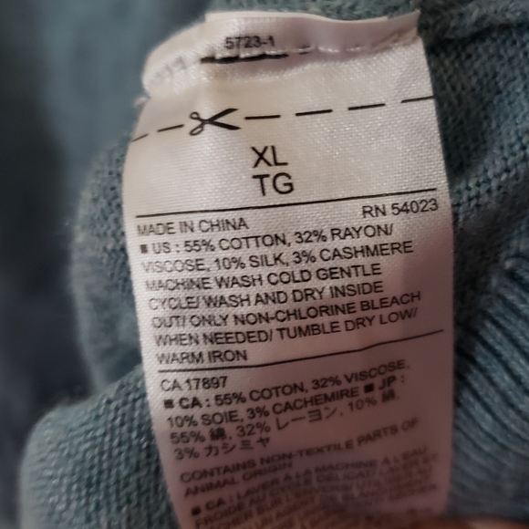 ⭐ Banana Republic Factory Mens Knit Sweater Light Blue XL - Picture 5 of 6